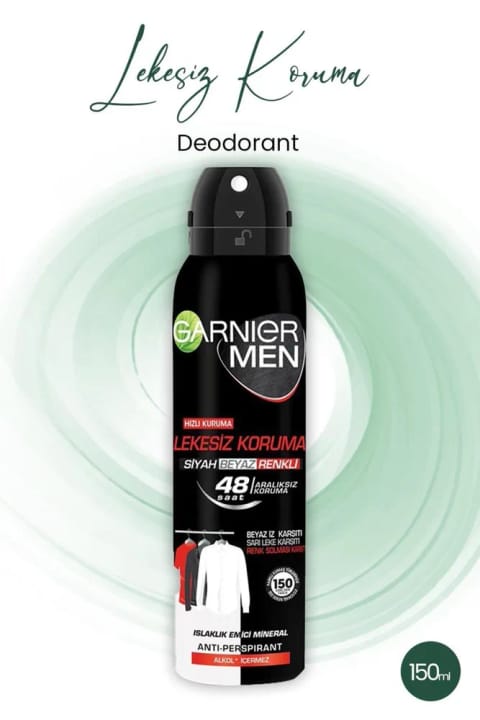 Garnier Men دئودورانت محافظت بدون لک 48 ساعته 150 میلی‌لیتر