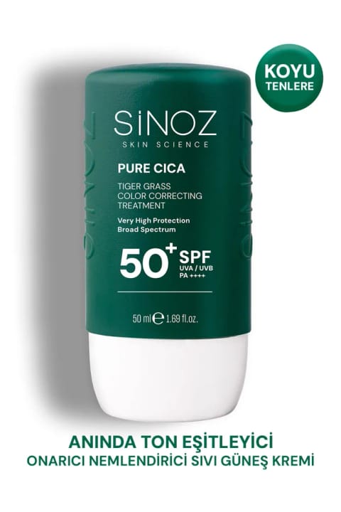 SİNOZ Pure Cica Tiger Grass کرم مرطوبکننده ترمیمکننده یکدستکننده فوری پوست با SPF50+