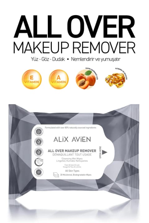 دستمال پاککننده آرایش Alix Avien - 30 عددی