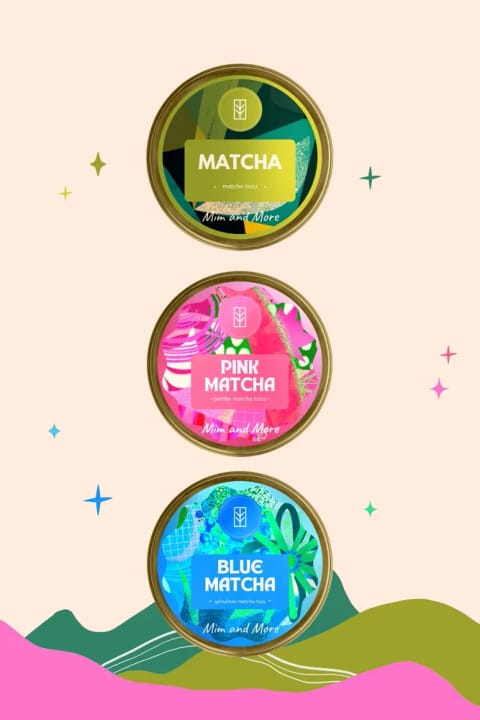 Mim and More Sup-pure Matcha Set - سفید، صورتی، آبی، ۳×۲۵ گرم