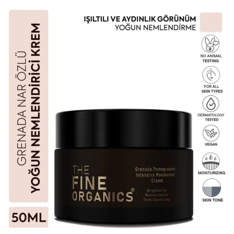 The Fine Organics کرم مرطوبکننده و روشنکننده صورت با عصاره انار، متعادلکننده رنگ پوست، بر پایه آب - ۵۰ میلیلیتر
