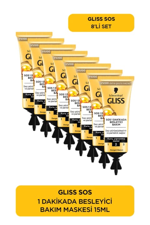 Gliss Sos کرم مراقبتی تغذیه‌کننده فوری 8×15 میلی‌لیتر