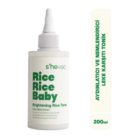 تونر روشنکننده و آبرسان ضد لک She Vec Rice Rice Baby 200ml