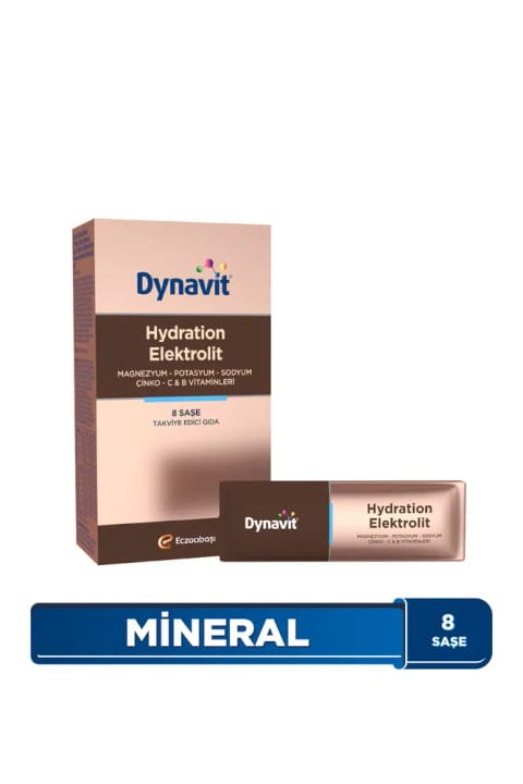 Dynavit هیدراتاسیون الکترولیت ۸ ساشه - پتاسیم، منیزیم، سدیم، روی، فولیک اسید...