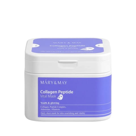 ماسک ورقه‌ای صورت Mary & May حاوی کلاژن و پپتید، ۳۰ عددی