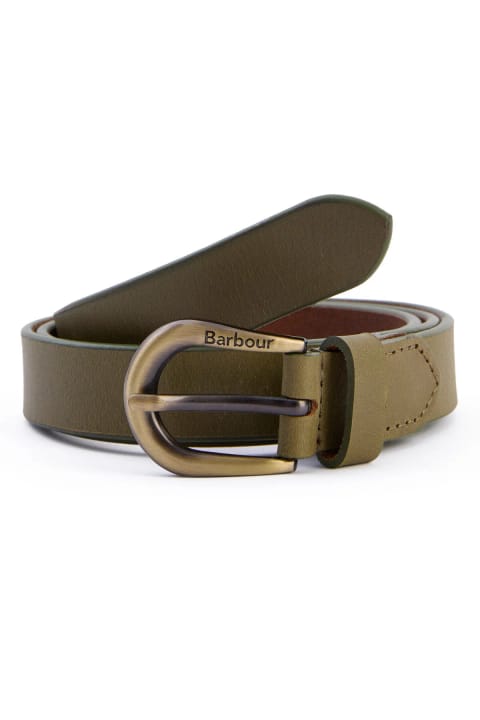 کمربند چرم Barbour Allanton OL51 زیتونی روشن
