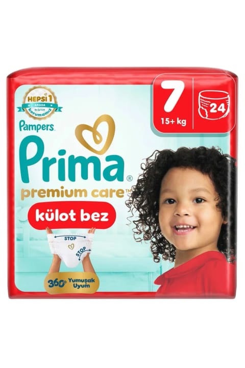 پوشک شورتی Prima Premium Care شماره 7 بسته 24 عددی