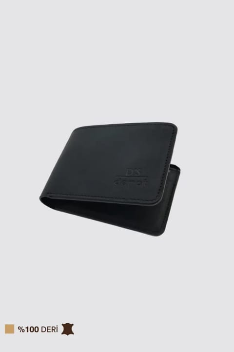 D'S Damat کیف پول چرم مشکی