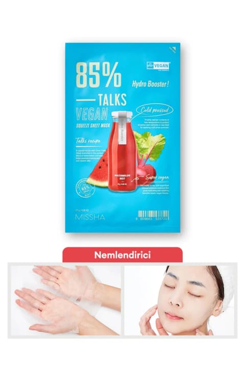 ماسک ورقهای وگان آبرسان میسا Talks Vegan Squeeze Sheet Mask (HYDRO ...
