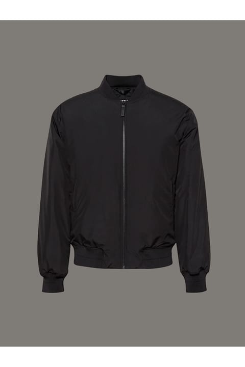 کاپشن مردانه Calvin Klein یقه گرد Regular Fit دو جیب مشکی