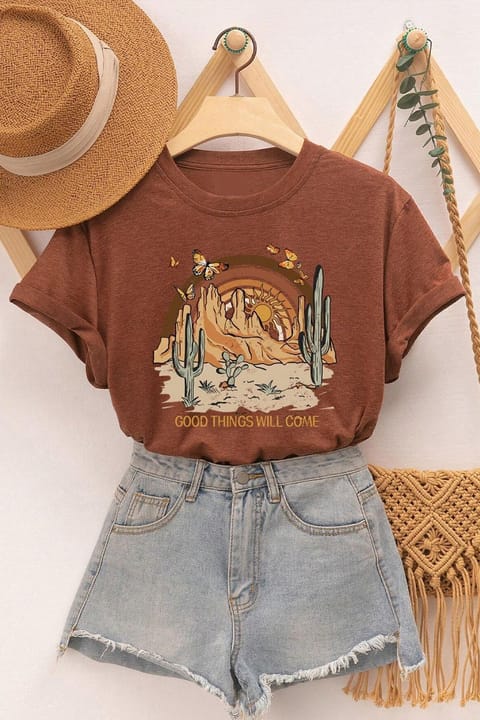 تیشرت طراحی چاپی Unisex Good Things Will Come uyguntarz