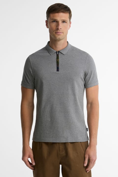 پولو یقه زیپ‌دار Barbour Stately GY97 رنگ Pewter