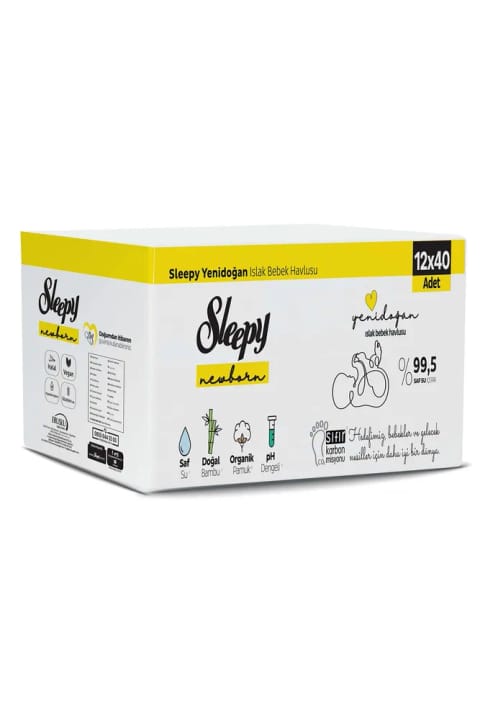 Sleepy Natural دستمال مرطوب نوزاد 12×40