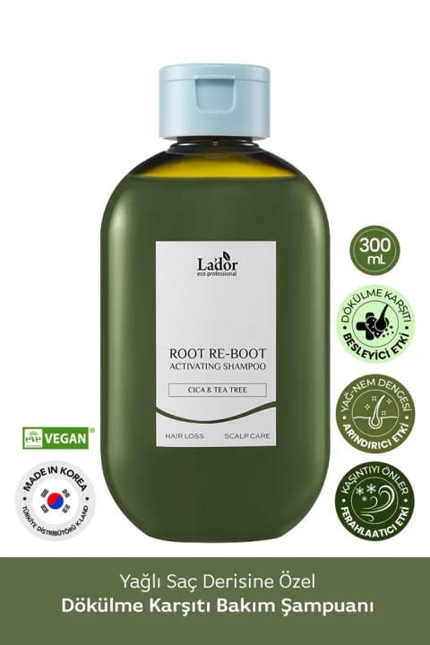 Lador شامپوی ضد ریزش و ضد چربی مو Root Re-boot Cica Tea Tree
