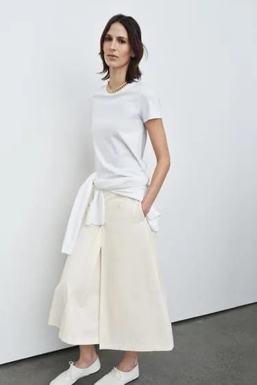 Zara تیشرت آستین کوتاه اینترلاک
