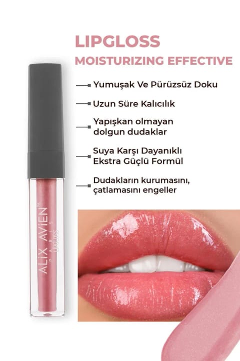 Alix Avien براق کننده لب مرطوب کننده ماندگار و بدون حس چسبندگی — 09 Softly Pink