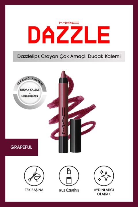 مداد لب براق M.A.C Dazzlelip Crayon - Grapeful