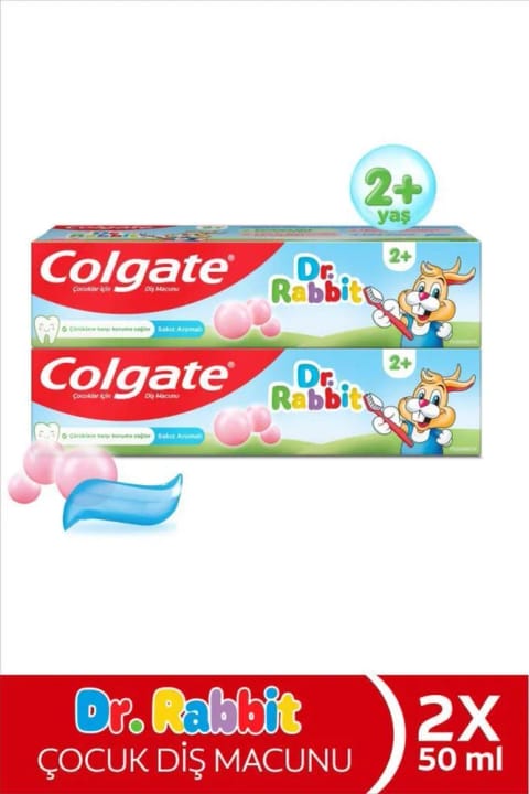 خمیردندان کودکان Colgate Dr. Rabbit Bubblegum 50 میلیلیتر x2