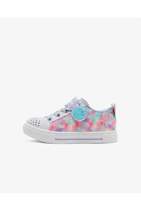 SKECHERS TWINKLE SPARKS - UNDERWATER MAGIC کفش اسپرت دختربچه سفید چراغدار