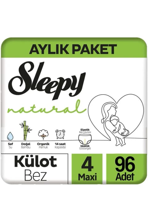 پوشک شورتی Sleepy Natural سایز 4، بسته 96 عددی