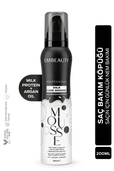 Embeauty Milk Care Mousse مو حجمدهنده و تقویتکننده مو با Milk Protein