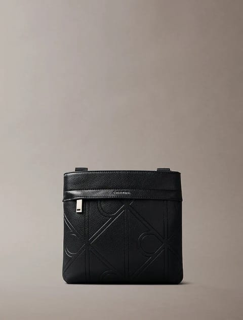 Erkek Emblem Emboss Slim Crossbody Bag