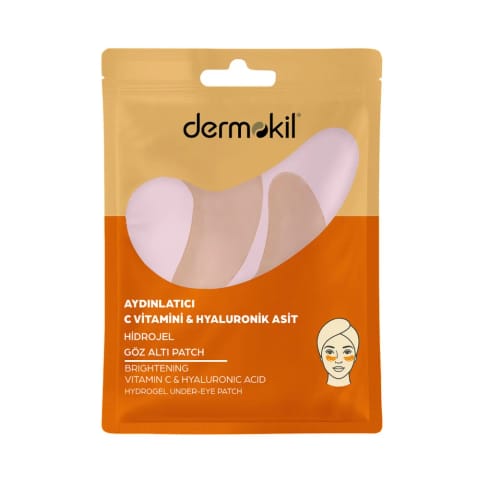 Dermokil ماسک هیدروژل زیر چشم ویتامین C و هیالورونیک اسید روشن‌کننده ۷ گرم