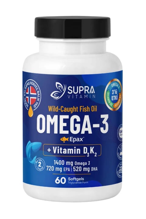Supra Protein Epax® Omega-3 روغن ماهی، 2000 میلی‌گرم Fish Oil + Vitamin D3 & K2، 6...