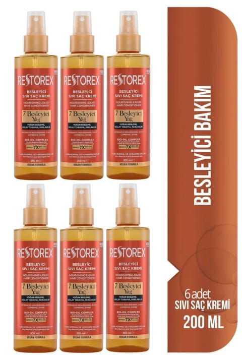 Restorex 7 نرمکننده مایع مغذی مو 6×200 میلیلیتر
