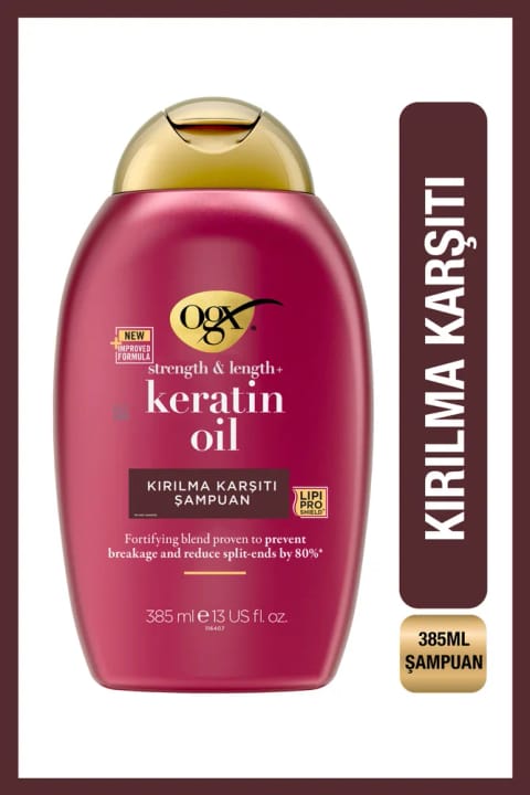 شامپو بدون سولفات ضد شکنندگی OGX Keratin Oil 385ml