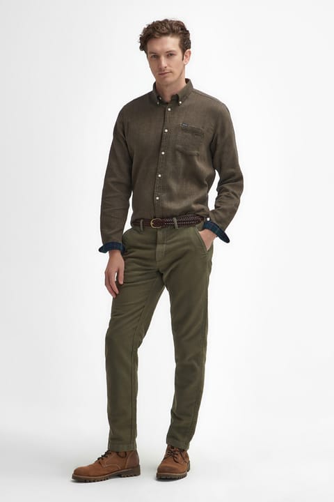 شلوار Barbour مدل Moleskin OL71 رنگ زیتونی تیره