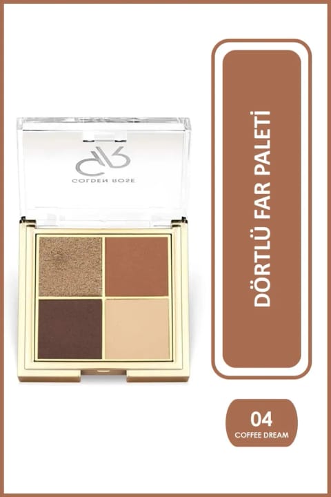 پالت سایه چشم چهار رنگ Golden Rose مدل Quattro شماره 04 Coffee Dream