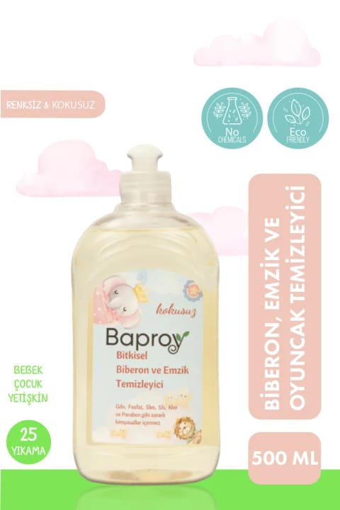 Baproy Baby پاککننده گیاهی شیشه شیر و پستانک ۵۰۰ میلیلیتر