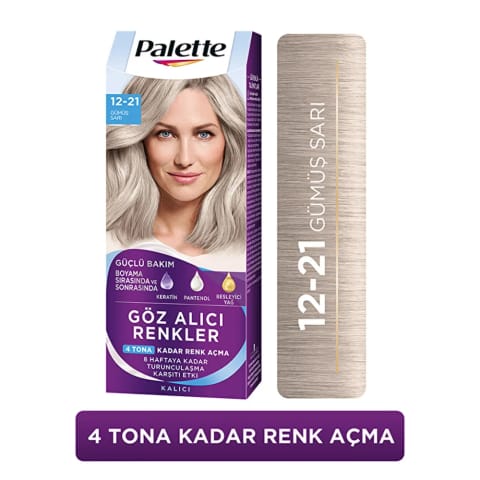 Palette Göz Alıcı Renkler رنگ بازکننده 12-21 بلوند نقرهای