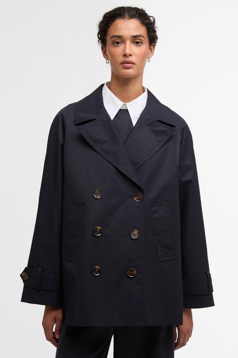کاپشن ضدآب Barbour Maisy NY91 رنگ سرمه‌ای تیره / طرح تارتان سرمه‌ای