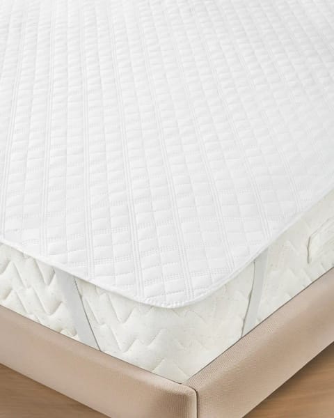 محافظ تشک دو نفره میکروفایبر کاپیتونه Star سایز 160x200 سانتی‌متر رنگ سفید