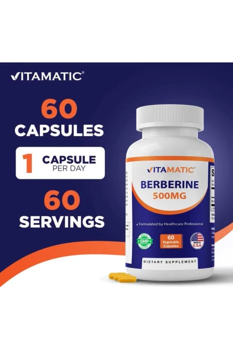 Vitamatic بربرین، 500 میلیگرم، 60 کپسول گیاهی