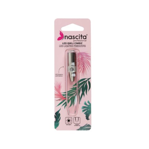 موچین نوکباریک LEDدار استیل ضدزنگ Nascita NASCIMBIZ076