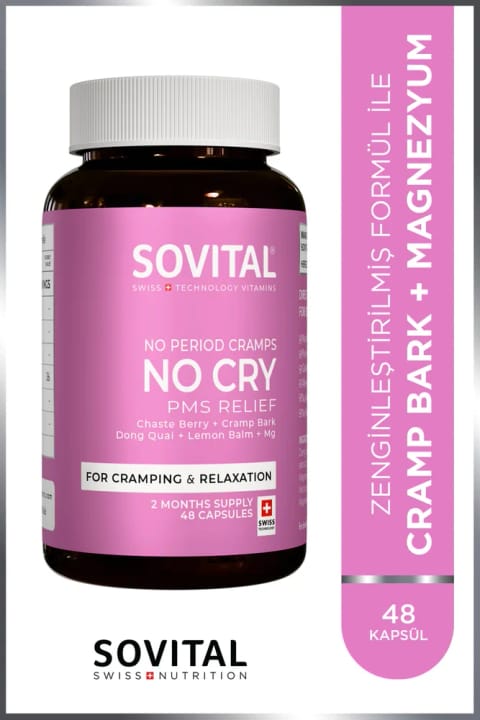 SOVITAL No Cry Cramp Bark و Magnesium حاوی 48 کپسول
