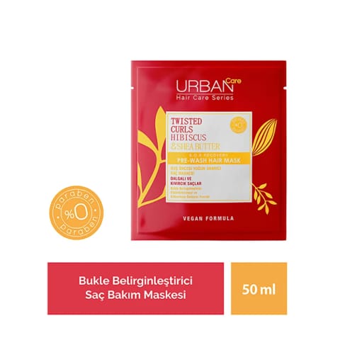 Urban Care Twisted Curls ماسک مو قبل از حمام تقویتکننده فر با هیبیسکوس و روغن شی ۵۰ میلیلیتر