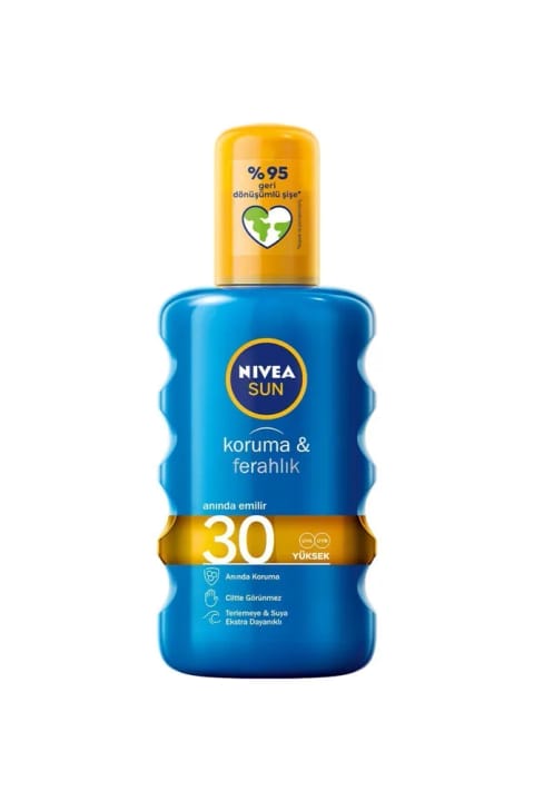 NIVEA Sun SPF30 محافظت و خنکی اسپری ضدآفتاب 200 میلی‌لیتر، محافظت بالا در برابر آفتاب