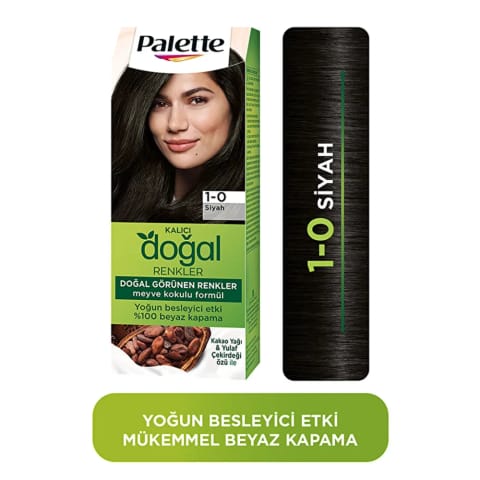 Palette ماندگار رنگ‌های طبیعی رنگ مو 1-0 مشکی