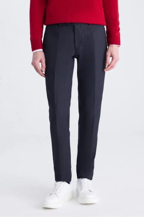 D'S Damat شلوار پارچه‌ای اسلیم فیت سرمه‌ای