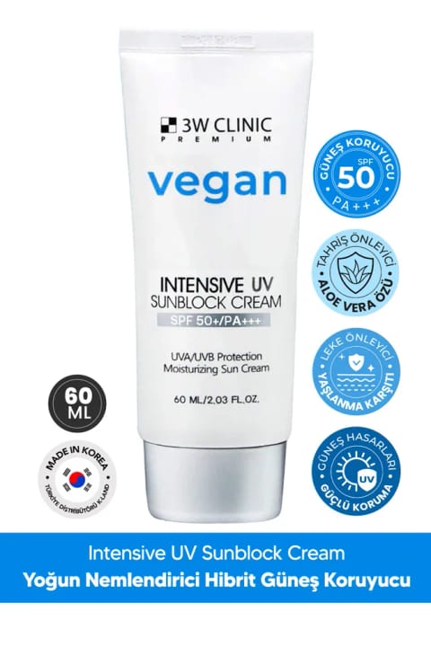 3W CLINIC کرم ضد آفتاب هیبریدی وگان با اثر آبرسانی شدید SPF 50 PA +++