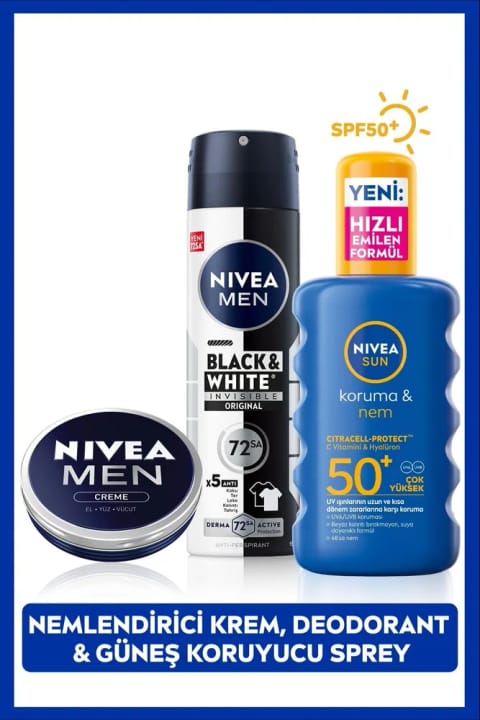 NIVEA SUN SPF50+ ضدآفتاب اسپری بدن 200ml، دئودورانت اسپری مردانه و ...