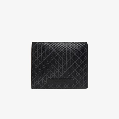 کیف پول مردانه مشکی روکشدار Calvin Klein مدل Emblem