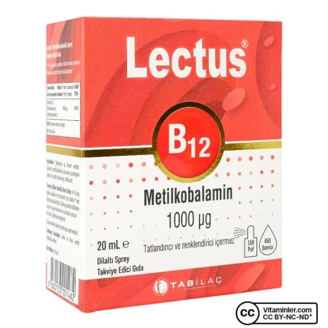 لکتوس B12 متیل کوبالامین ۲۰ میلیلیتر اسپری زیرزبانی