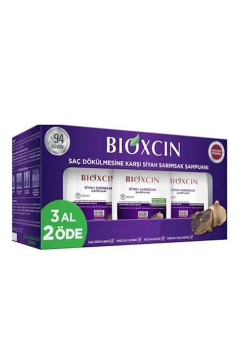 Bioxcin شامپو سیر سیاه (بستهٔ ۳ عددی - 3×300 میلیلیتر)