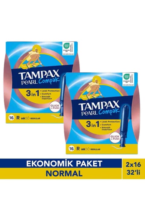 TAMPAX Pearl Compak تامپون معمولی ۱۶ عددی x2
