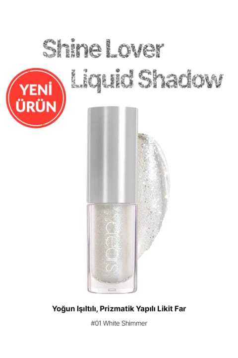 Cre'ars سایه مایع درخشان و منشوری Shine Lover Liquid Shadow — 01 White Shimmer
